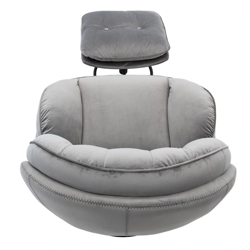 Multi-Color Velvet Accent Chair with Ottoman, Single Seat, No Armrest