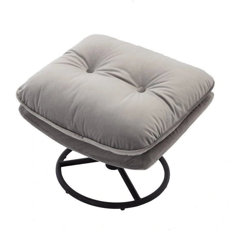 Multi-Color Velvet Accent Chair with Ottoman, Single Seat, No Armrest