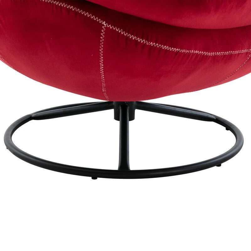 Multi-Color Velvet Accent Chair with Ottoman, Single Seat, No Armrest