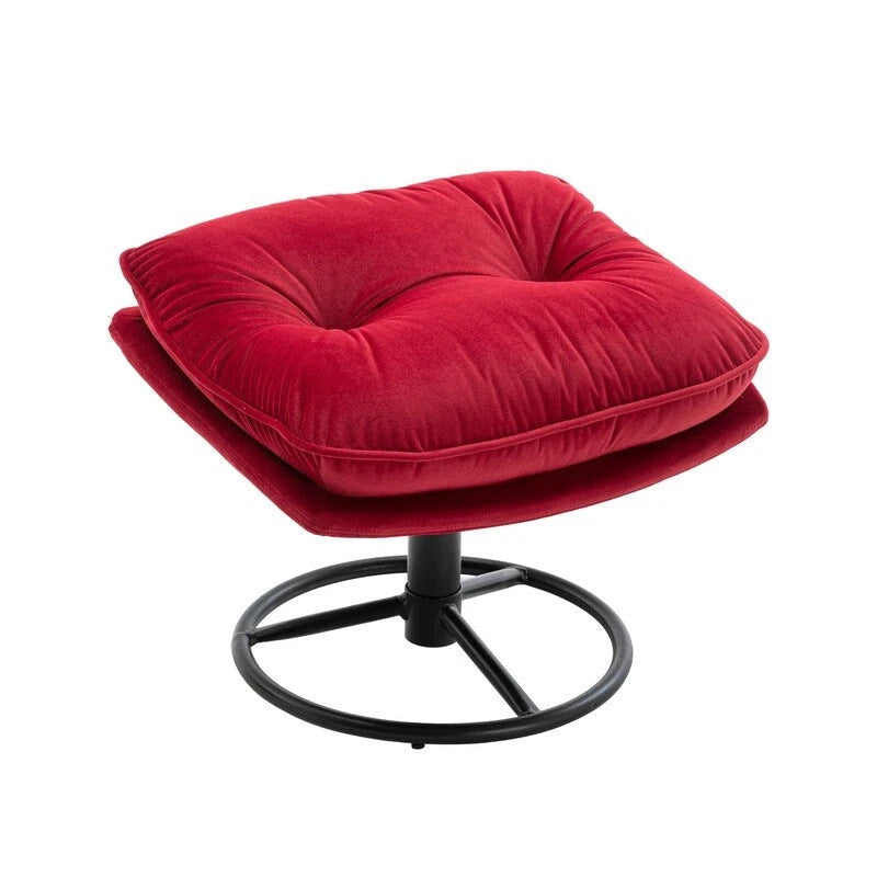 Multi-Color Velvet Accent Chair with Ottoman, Single Seat, No Armrest