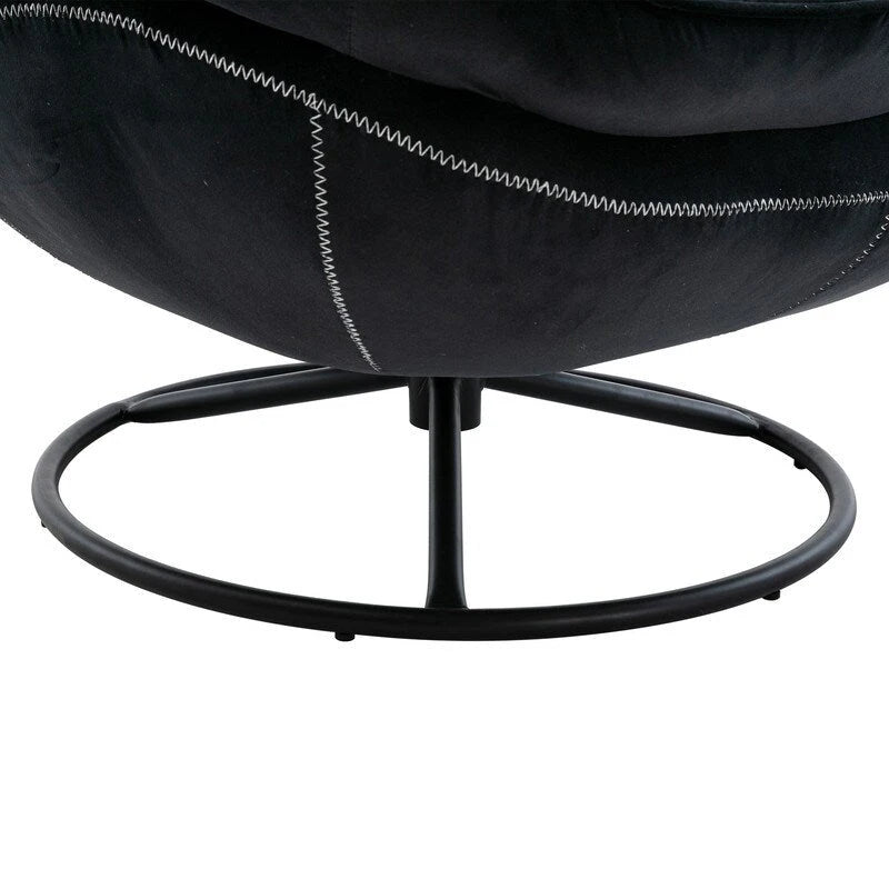Multi-Color Velvet Accent Chair with Ottoman, Single Seat, No Armrest