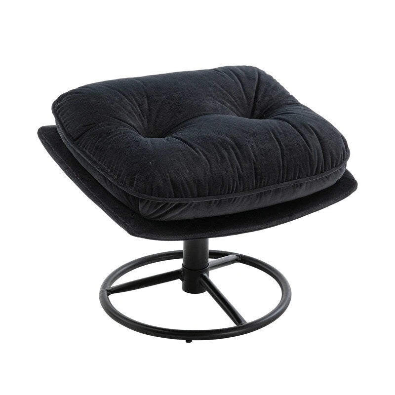 Multi-Color Velvet Accent Chair with Ottoman, Single Seat, No Armrest