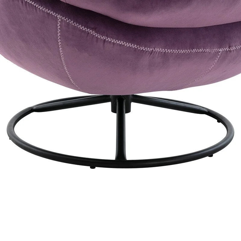 Multi-Color Velvet Accent Chair with Ottoman, Single Seat, No Armrest