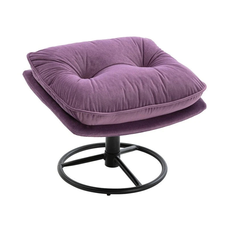 Multi-Color Velvet Accent Chair with Ottoman, Single Seat, No Armrest