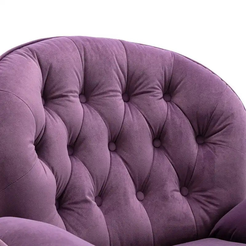 Multi-Color Velvet Accent Chair with Ottoman, Single Seat, No Armrest