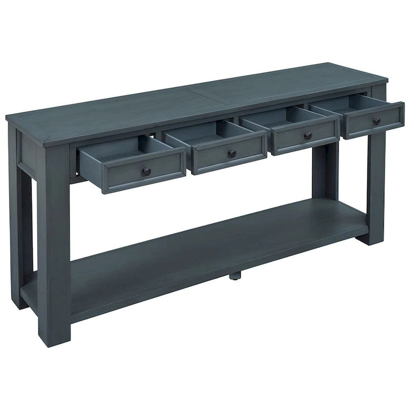 Multi-Color Vintage Console Table | 4 Drawers & 1 Shelf | Entryway & Living Room | Single Use