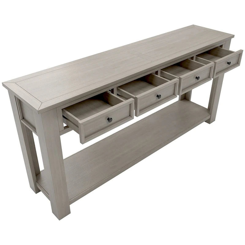 Multi-Color Vintage Console Table | 4 Drawers & 1 Shelf | Entryway & Living Room | Single Use
