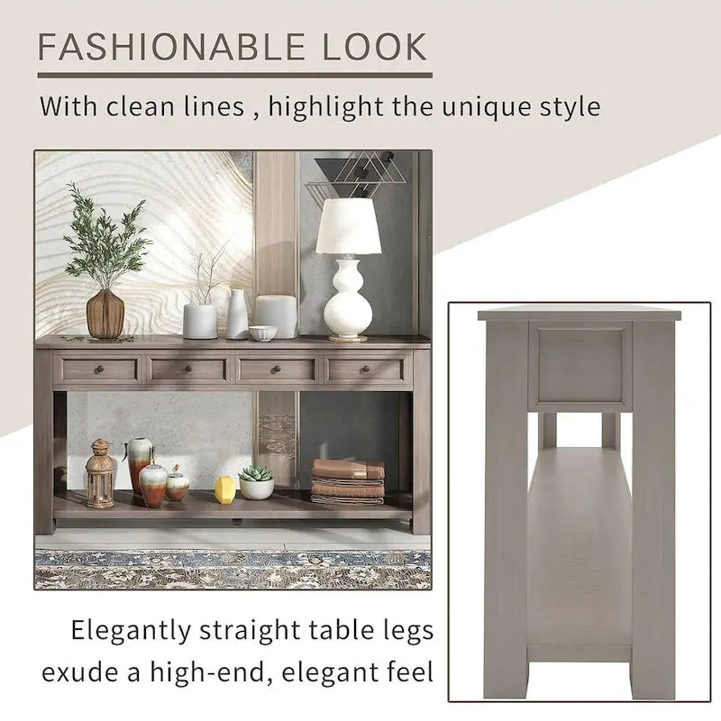 Multi-Color Vintage Console Table | 4 Drawers & 1 Shelf | Entryway & Living Room | Single Use