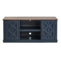 54" Farmhouse TV Stand, Navy / Off White, Fits TVs up to 65", 2-Person Assembly