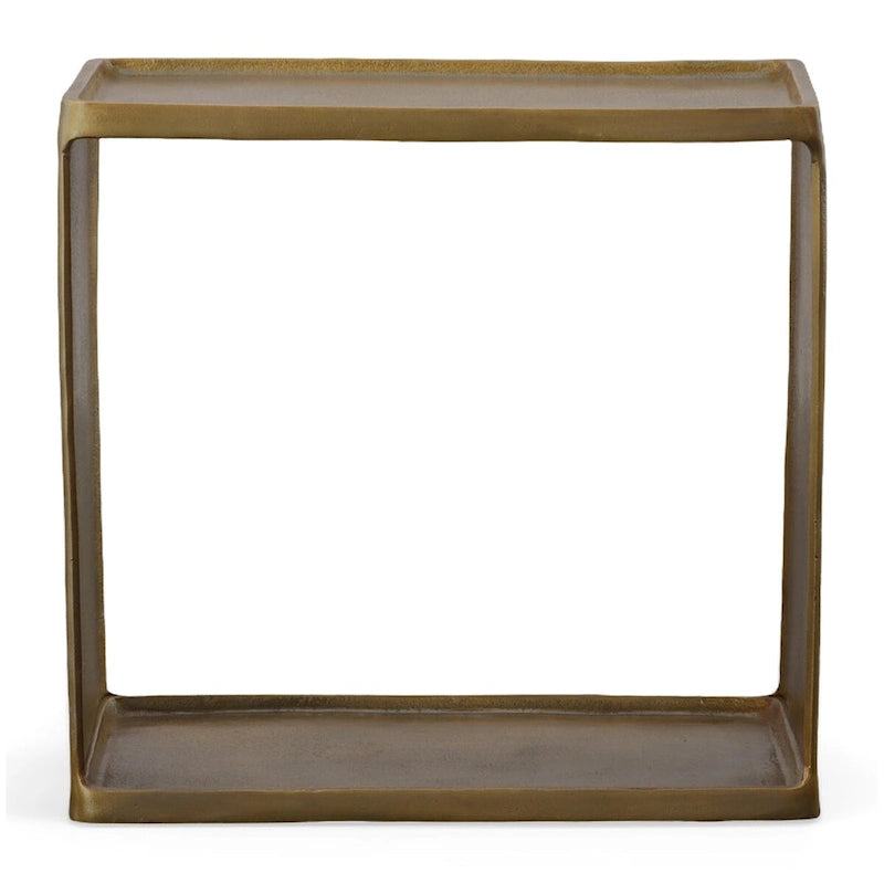 Antique Brass Aluminum Side Table – 20W x 19H x 12D