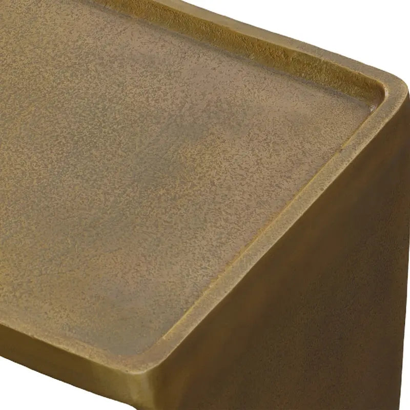 Antique Brass Aluminum Side Table – 20W x 19H x 12D
