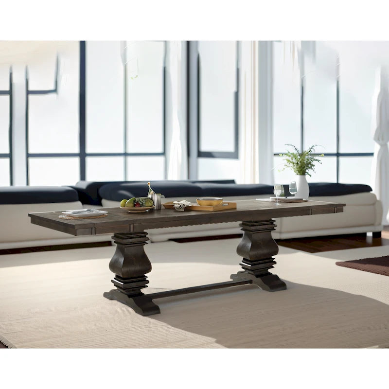 Espresso & Brown Fabric Dining Set – 1 Table + 2 Chairs, Seats 2