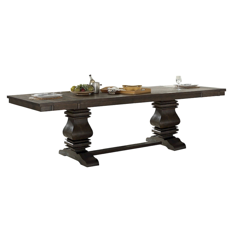 Espresso & Brown Fabric Dining Set – 1 Table + 2 Chairs, Seats 2