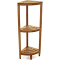 Teak Corner Bath Shelf – Multi-Tier, Indoor/Outdoor, 1 Person