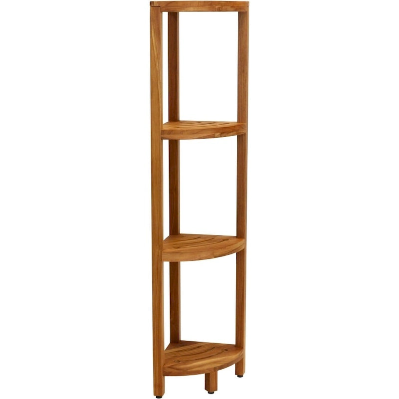 Teak Corner Bath Shelf – Multi-Tier, Indoor/Outdoor, 1 Person