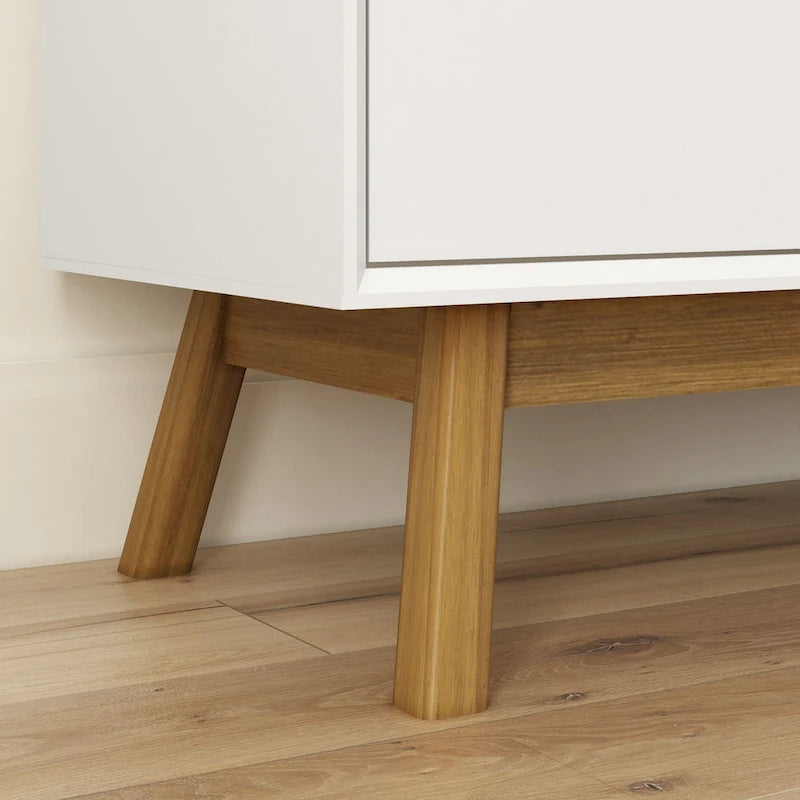 White Mid-Century 6-Drawer Dresser – Solid Wood, 2 Finish Options