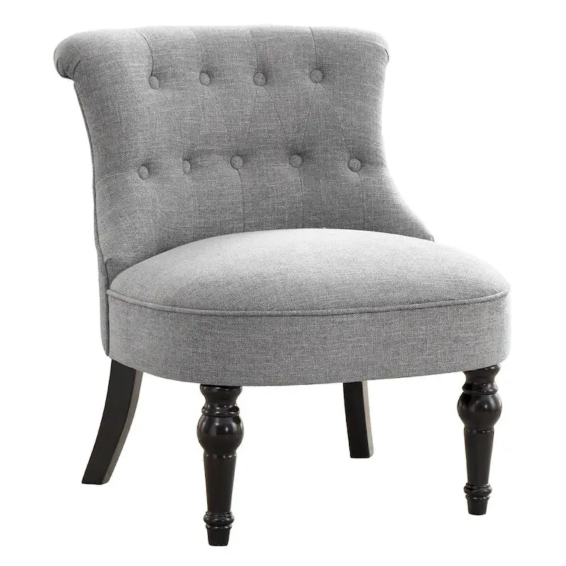 Beige / Teal / Grey Armless Tufted Accent Chair, Set of 2