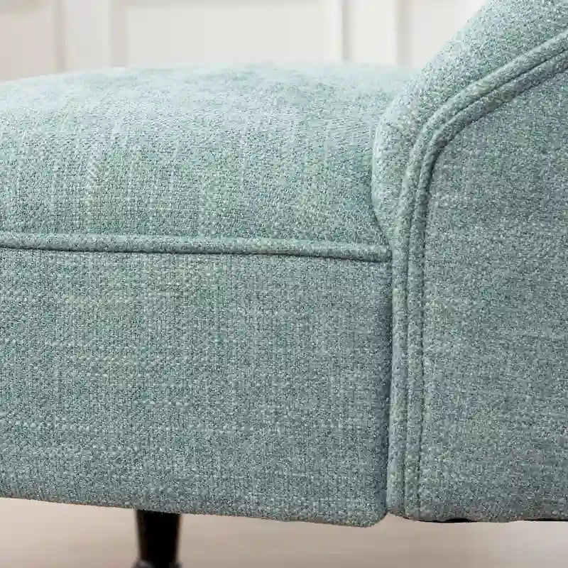 Beige / Teal / Grey Armless Tufted Accent Chair, Set of 2