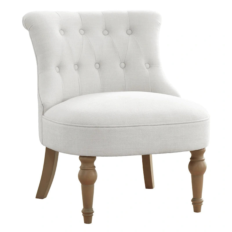 Beige / Teal / Grey Armless Tufted Accent Chair, Set of 2